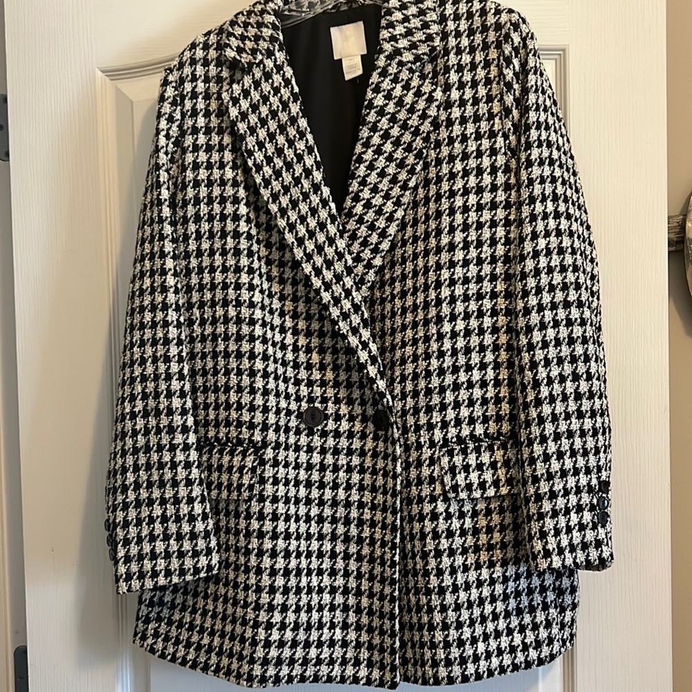 H&M Black & White Houndstooth (Jacket) Blazer